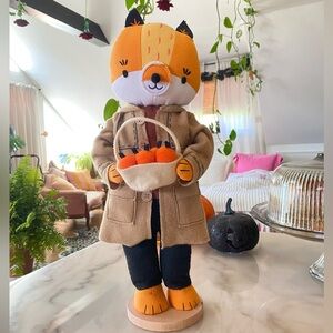 Adorable Fox Plush Toy with Basket